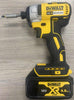 DeWalt DCF787 drill with the battery