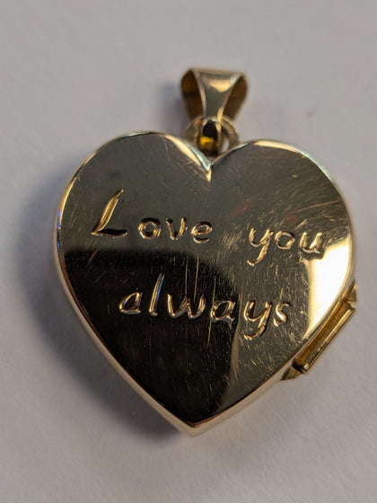 9ct Gold Heart Pendant (Love You Always)