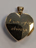9ct Gold Heart Pendant (Love You Always)