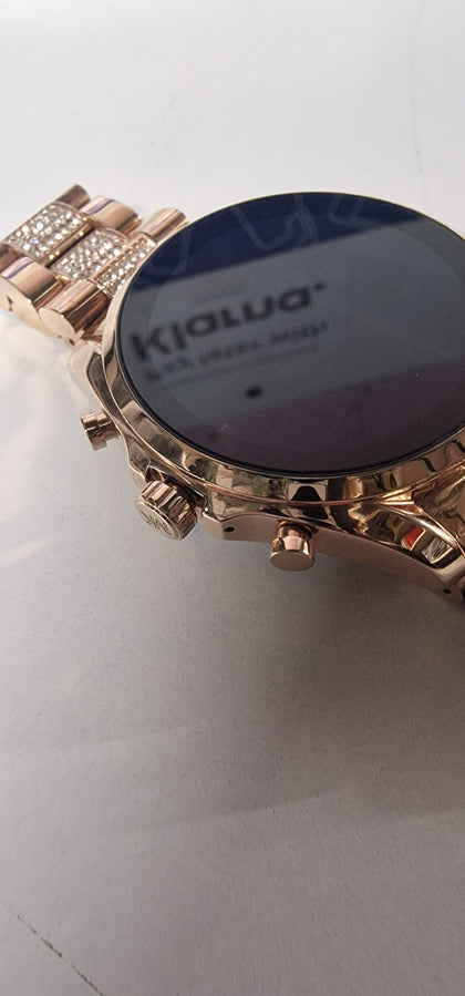 Michael Kors Gen 6 Bradshaw (MKT5135) Pave Rose Gold-Tone Smartwatch.