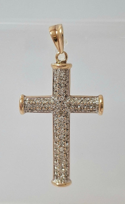 9 Carat Gold Chain with 9 Carat Gold/Diamond Cross