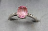 9ct White Gold Pink Sapphire /Diamond Ring Size "N"