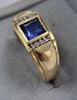 9ct Gold Diamond/Sapphire Ring Size "S"