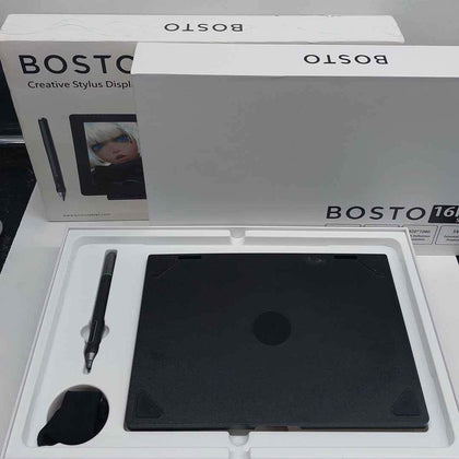 Bosto 16HD 15.6 Inch H-IPS Graphics Drawing Tablet with Stylus Pen- Black - Boxed