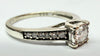 9ct White gold and diamond solitaire size N
