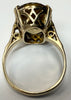 9ct gold dress ring with large yellow stone size K 1/2