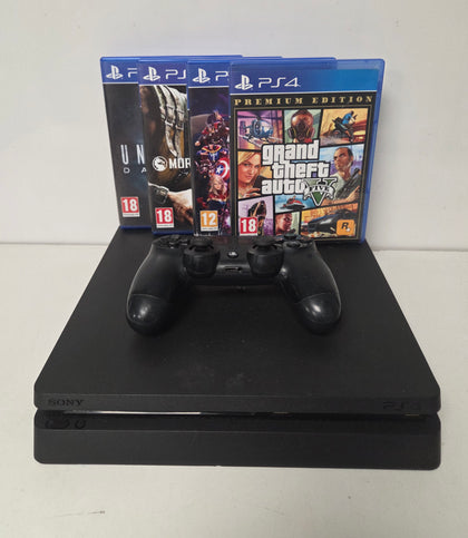 Playstation 4 Slim Console, 500GB  with 4 Games