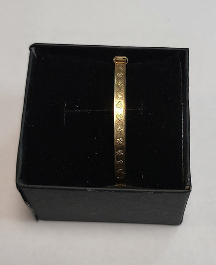 Beautiful 9ct Yellow Gold Baby Bangle - Teddy Bear Design - 1.46G - Hallmarked