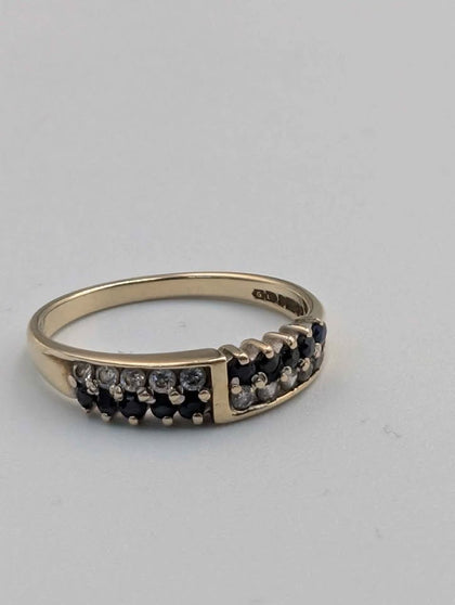 9ct Yellow Gold Cubic Zirconia Dress Ring - Size N - 1.82 Grams