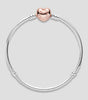 Pandora Rose Heart Clasp Bracelet and 3 rose gold charms- 18cm