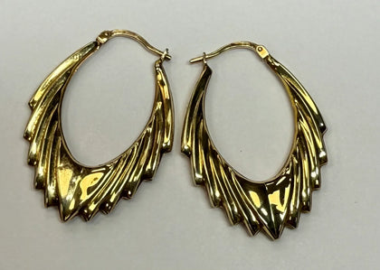 9ct Yellow gold hoop/creole earrings