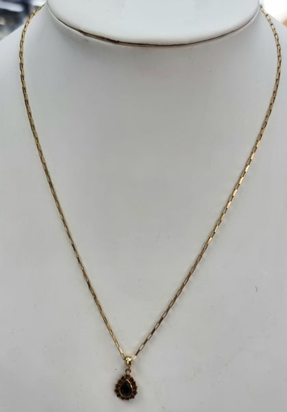 9ct Gold chain with Red Pendant 19