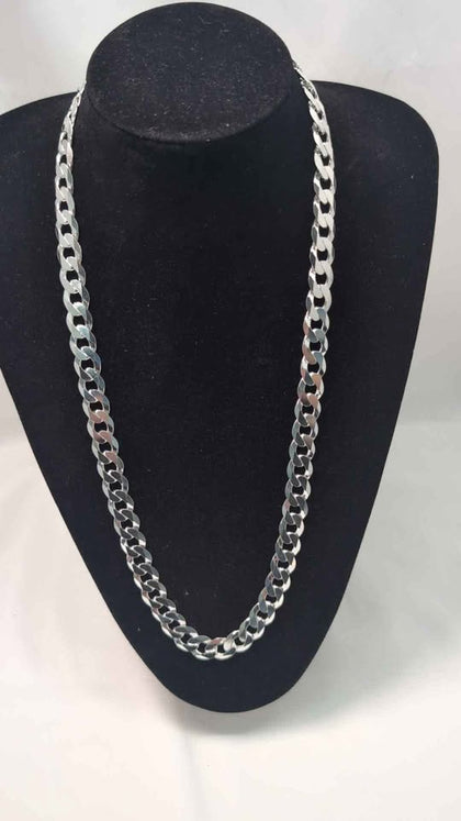 925 Sterling Silver Thick Curb Chain - 109.30 Grams - 28