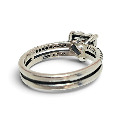 Pandora Double Band Heart Ring - Size 54