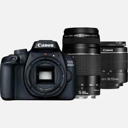 Canon EOS 4000D Camera + EF-S 18-55mm III Lens + EF-S 75-300mm III Lens