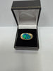 14ct Gents Gold Ring, Blue/Green stone ( Size T ) 9.42g - ** Hallmarked **