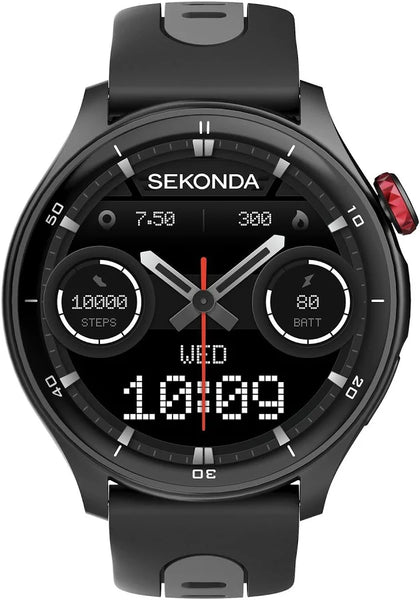 **SALE** Sekonda Active Pro Black Silicone Strap Smartwatch boxed