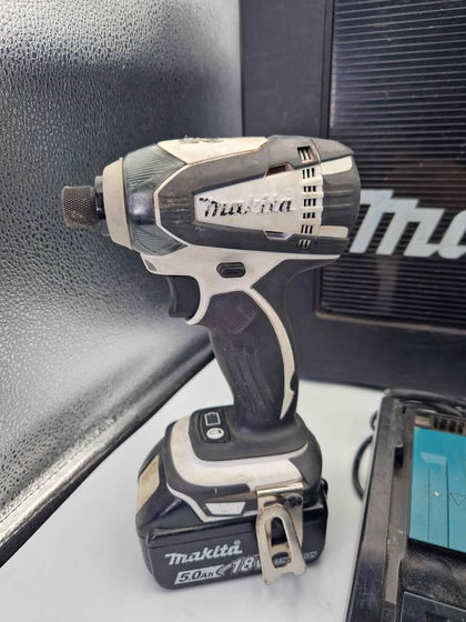 Makita LXT 18v Twin Pack White DHP453 Combi Drill + DTD146 Impact Driver With 3ah & 5ah Batteries