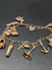 9ct Yellow Gold Charm Bracelet With 14x Charms - 16.19 Grams