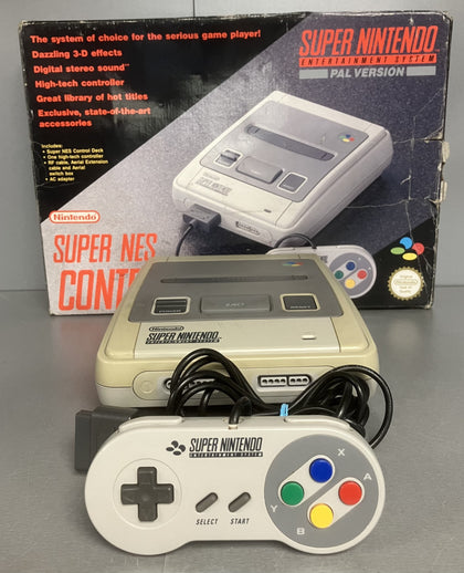 Super Nintendo Entertainment System PAL Version Boxed ( + International SuperStar Soccer )