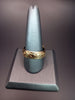 9ct Gold Solid Patterned Double Buckle Ring - 10.2G