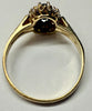 9ct gold ring with black stone and diamond size N 1/2