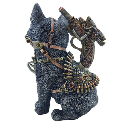 steampunk cat sliver finish