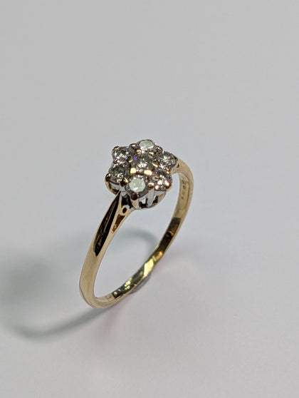 18CT GOLD FOLRAL DIAMOND RING .50PTS PRESTON STORE