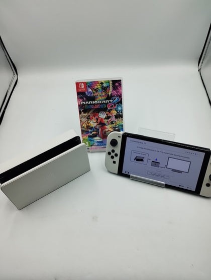 Nintendo Switch Oled 64GB With Mario Kart Deluxe 8 game