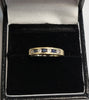 9CT - Yellow Gold Band Ring With Black And White Cubic zirconia Stones - 1.64g - size K - Hallmarked