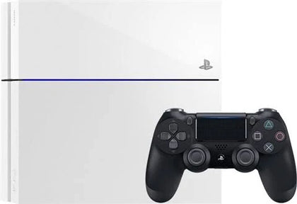 Sony Playstation 4 500GB Console - White *BLACK CONTROLLER 3RD PARTY*