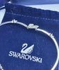 Swarovski Iconic Swan 5614119 Rhodium Plated Adjustable Bangle Bracelet White Crystals