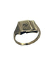 Yellow Gold Diamond Signet Ring - 9ct - 5.9g  - Size S