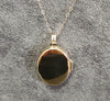 9ct Yellow & White Gold Oval Flower Locket & Chain 18"
