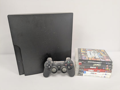 Sony Playstation 3 Ps3 Slim 160GB 6 Game Package