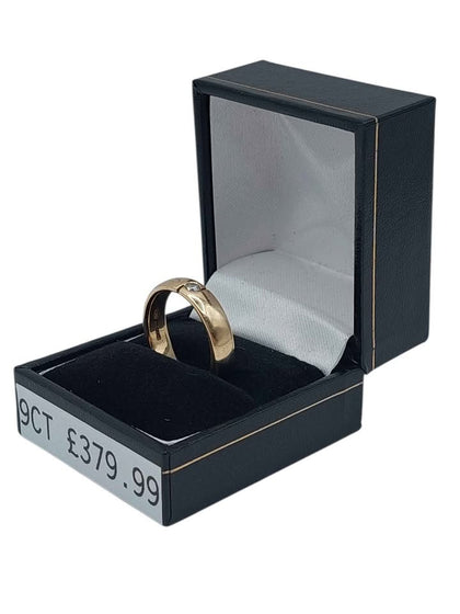 9ct 375 Hallmarked Dia Ring, Yellow Gold 6.7g, Size:T, Boxed