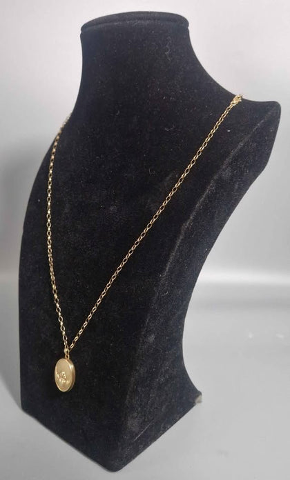 9CT Gold Necklace With Locket Pendent 4.3G 375 22