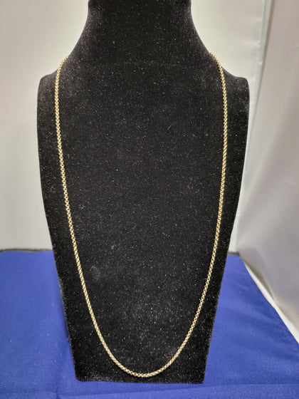 9ct Yellow Gold Thin Belcher Chain - 24