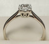 9ct White Gold Diamond Cluster Ring - Size o