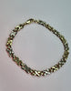 9ct white gold and yellow gold cross bracelet 7.5"