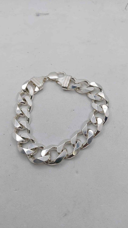 925 Sterling Silver Thick Curb Bracelet - 9