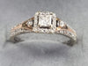9ct White/Rose Gold Diamond Ring Size O