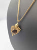 9ct Yellow Gold Marnier Chain W/ Amethyst Citrine Smoky Quartz 3 Sided Lantern Pendant - 18.98 Grams - 18" Long