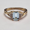 9CT GOLD RING WITH LARGE CZ STONE  & DIAMONDS 2.14G SIZE N PRESTON STORE