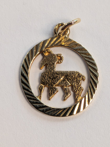 9ct Gold  Ram Pendant