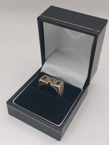 (375 Hallmarked&Tested), 9K Gold 'Dad' Ring, 7.22G, Size: R