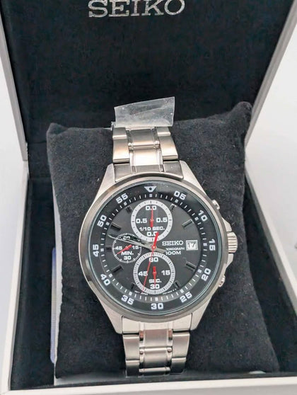 Seiko 4T57-00J0 Quartz Chronograph Watch With Steel Bracelet - Boxed **BRAND NEW**