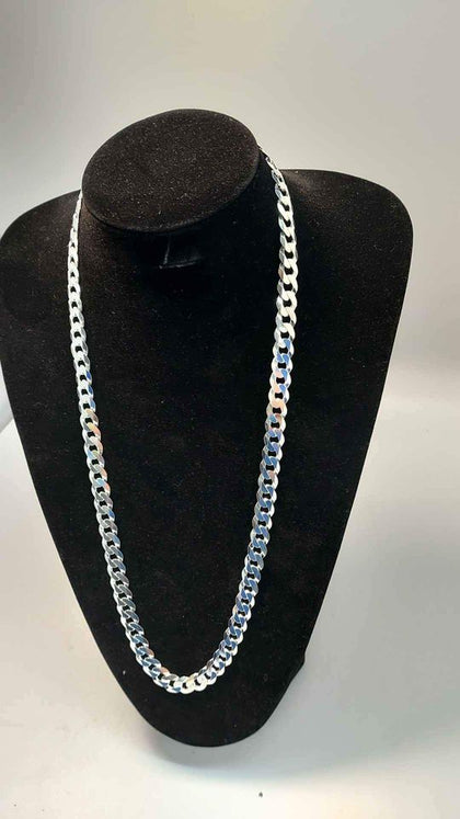 925 Sterling Silver Curb Chain Necklace - 73.6 Grams - 28