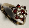 9CT Gold Ring with Red Stones Size N 1/2