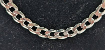 925 HALLMARKED, SILVER, THIN CURBED CHAIN W/ LOBSTER LOCK, 26